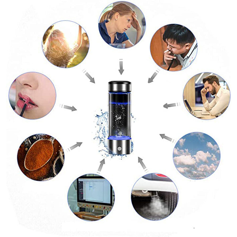 Hydrogen Water Bottle - 420ml Alkaline Water Generator