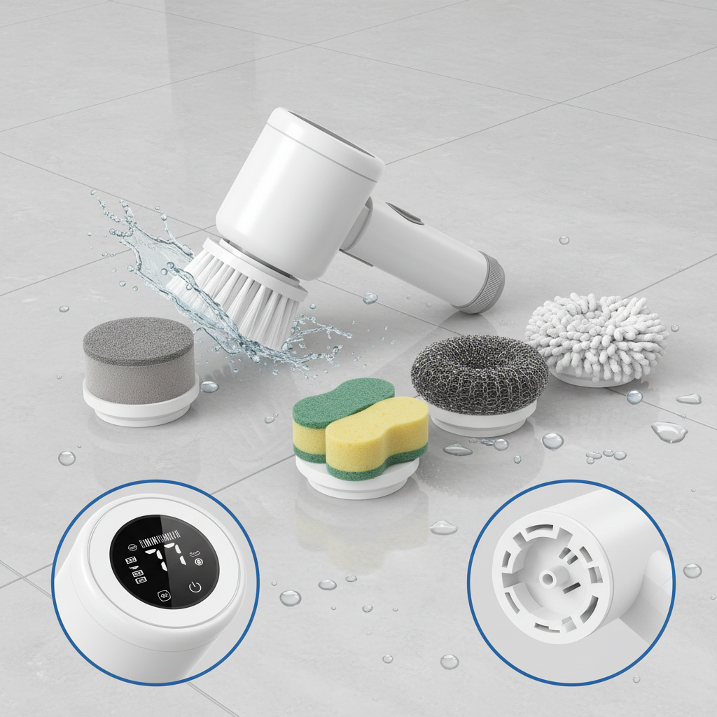 5 in 1 Cordless Spin Scrubber - Brush Heads