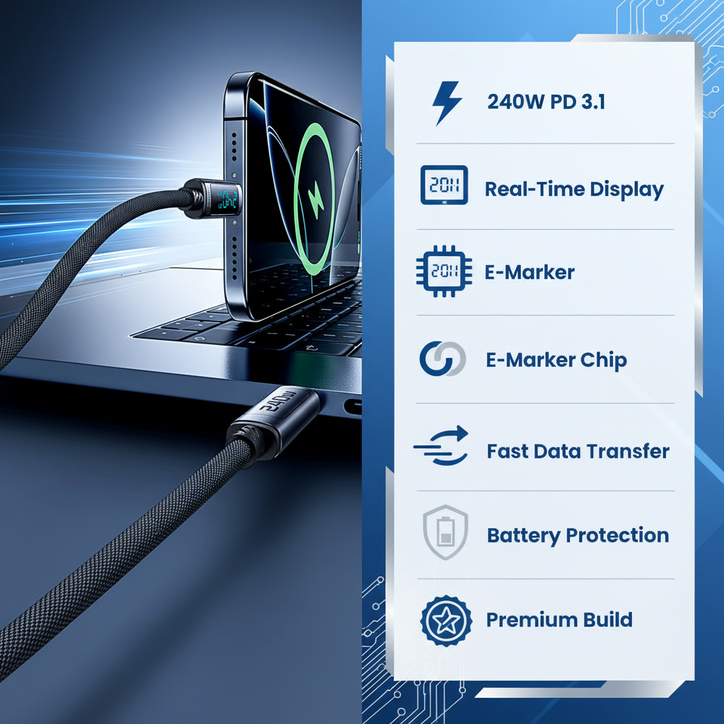 Fast Charge C-Cable - 240W / Digital Display