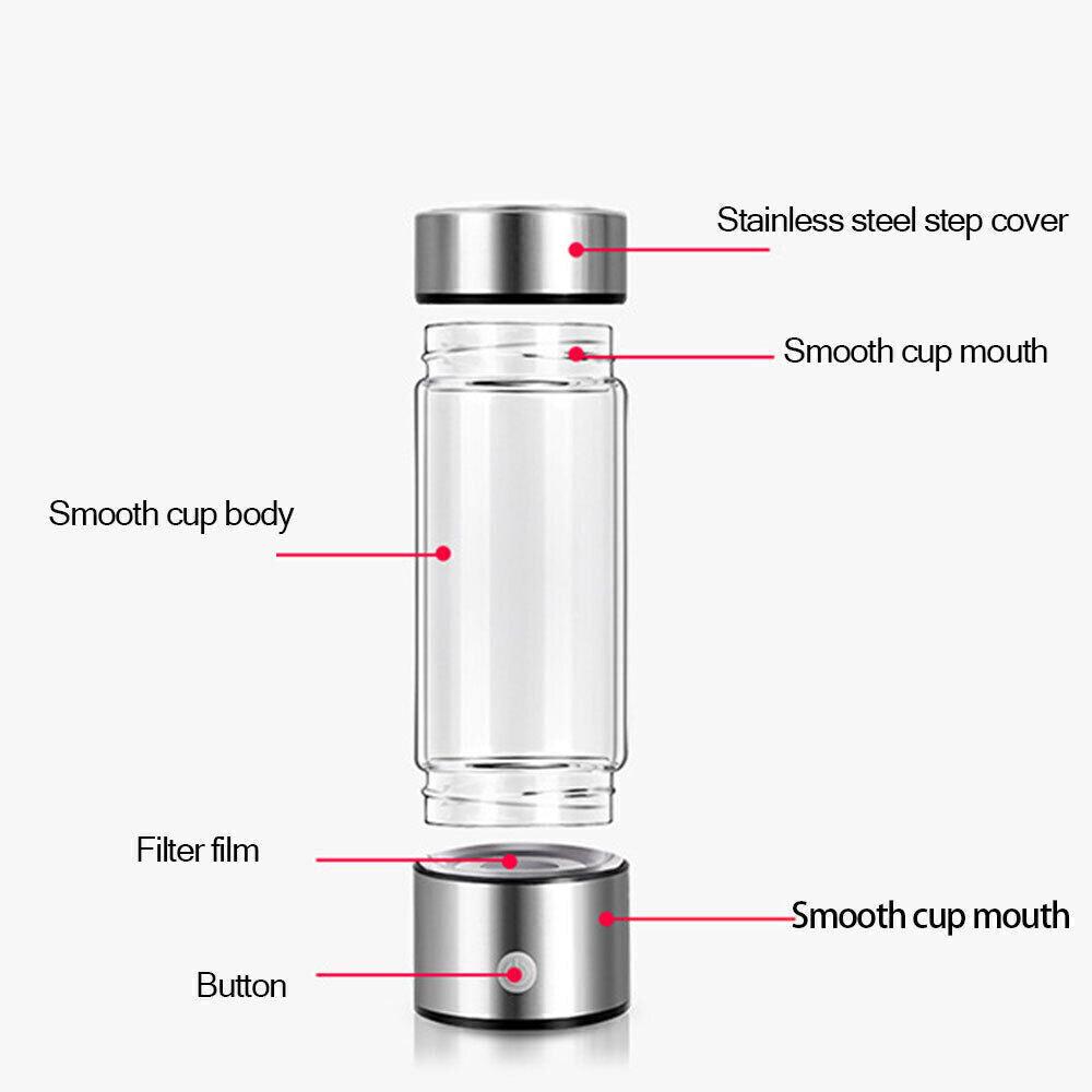 Hydrogen Water Bottle - 420ml Alkaline Water Generator