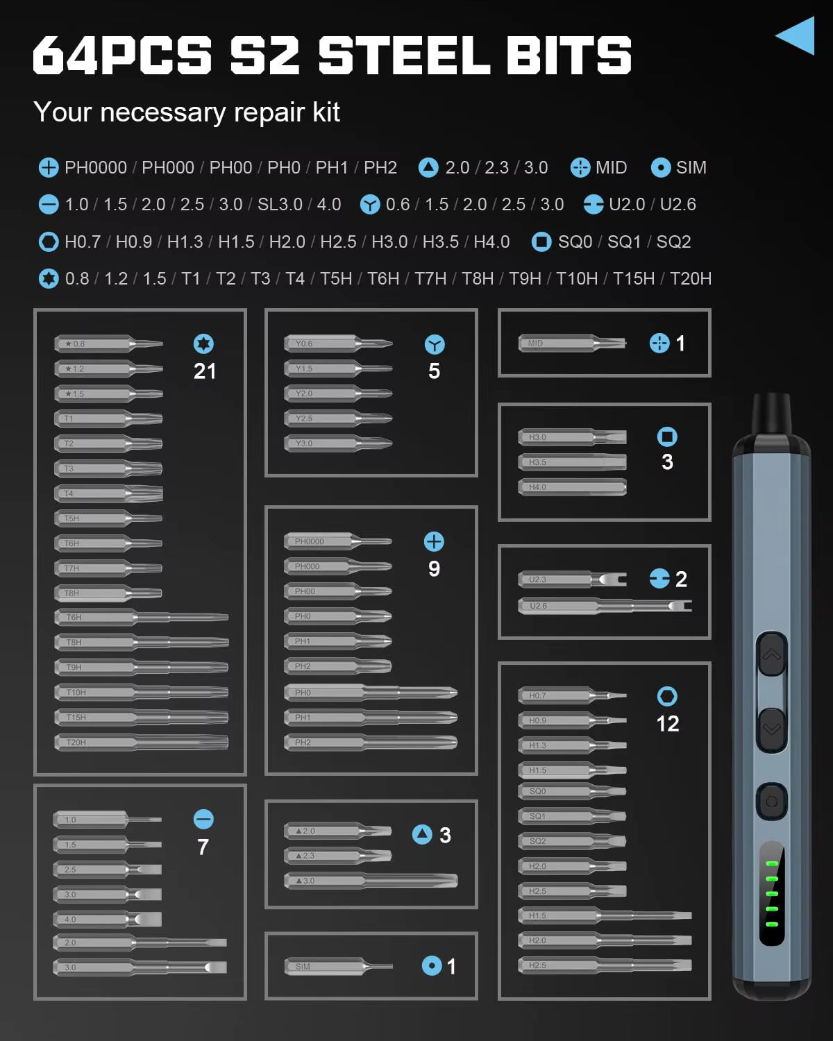 68-in-1 Electric Screwdriver Set