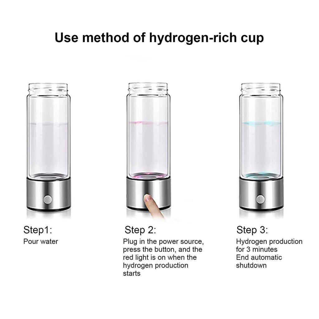 Hydrogen Water Bottle - 420ml Alkaline Water Generator