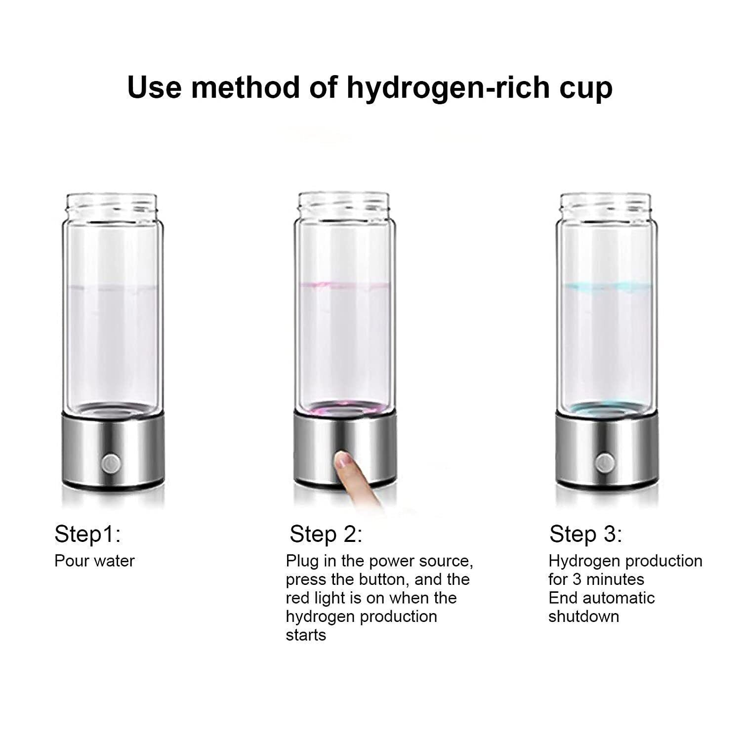 Hydrogen Water Bottle - 420ml Alkaline Water Generator