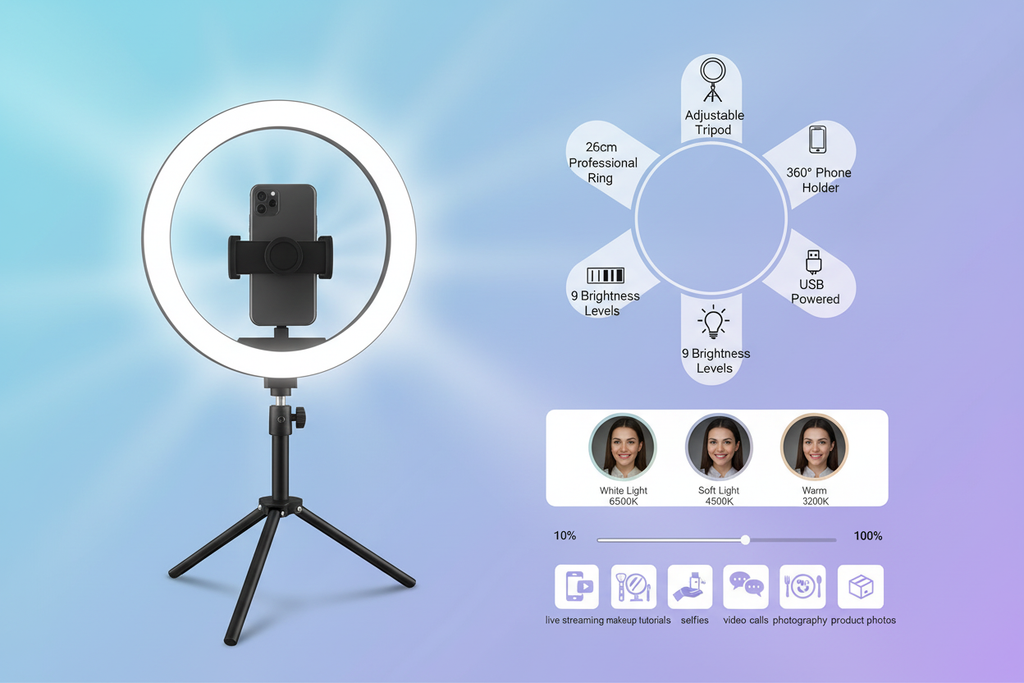Ring LED Light with Tripod Stand