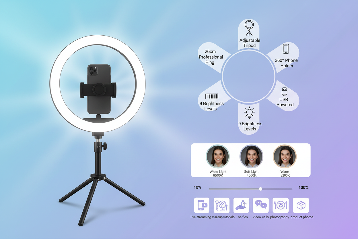 Ring LED Light with Tripod Stand