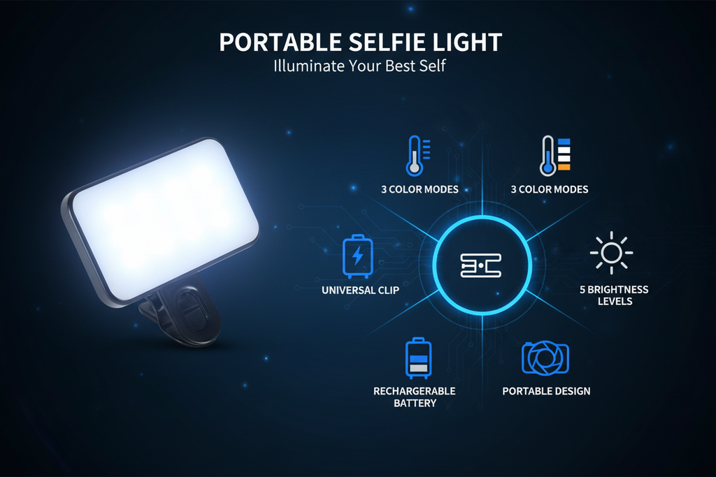 Portable LED Selfie Light - Clip-On