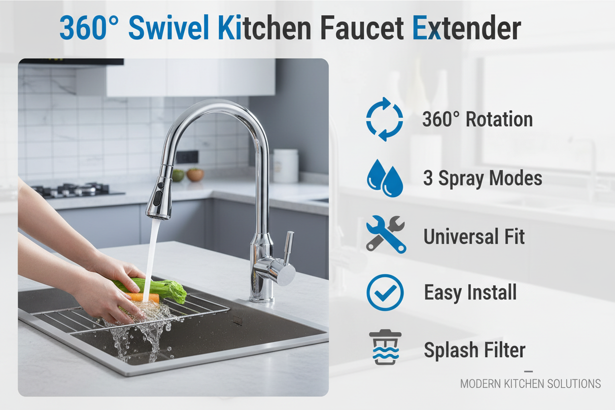 360° Swivel Faucet Extender - 3-Mode Spray